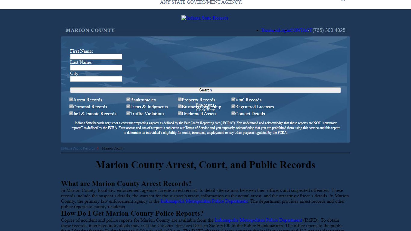 Marion County Arrest, Court, and Public Records